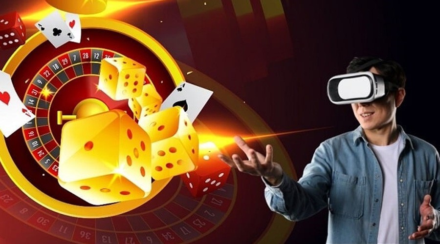 revolutionizing online casino games men in vr googles and roulette dice