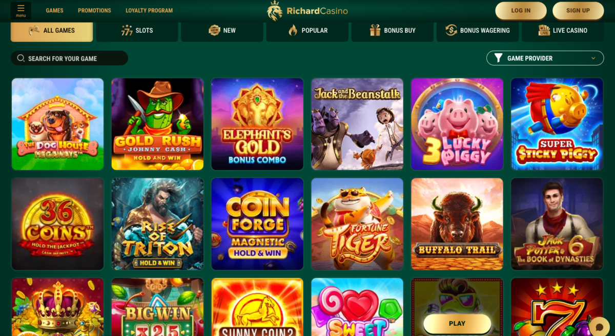 richard casino online games