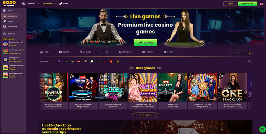 bizzo casino homepage